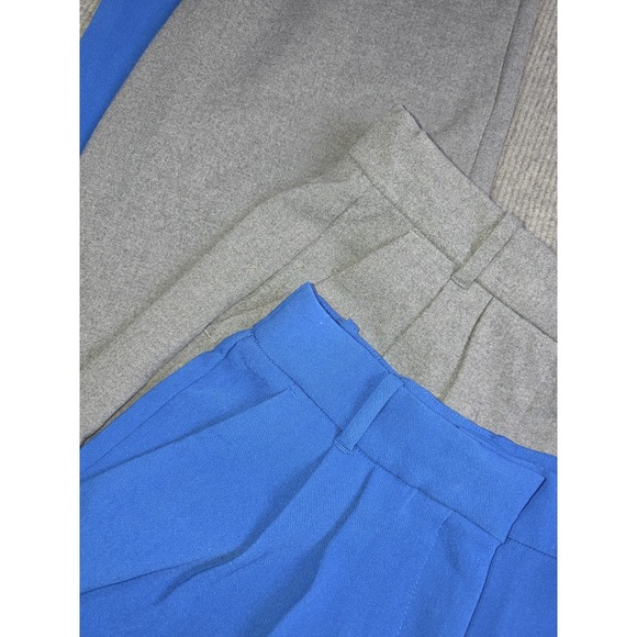 Abercrombie & Fitch Pants - Abercrombie & Fitch Women's Blue Grey Pleated Wide Leg Trouser Pants Size M(2)